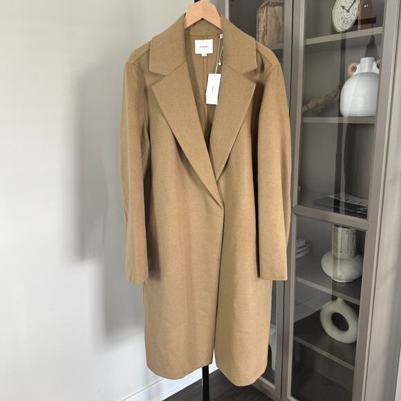 Vince One Button Long Coat NEW Wool Blend Camel Tan Size 1X - Picture 2 of 7